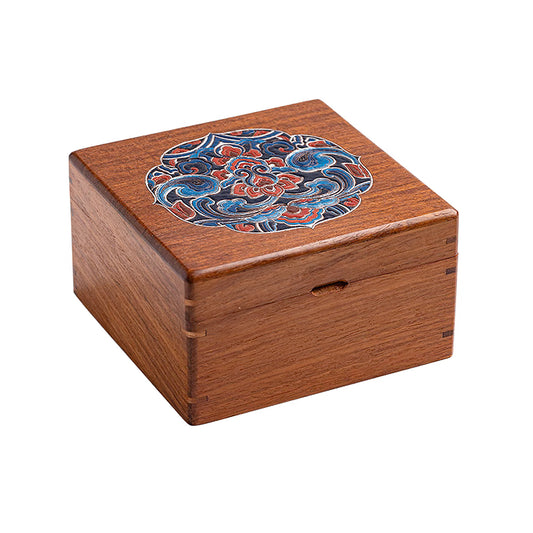 Vintage Wooden Jewelry Box Hand Paint Rosewood Organiser