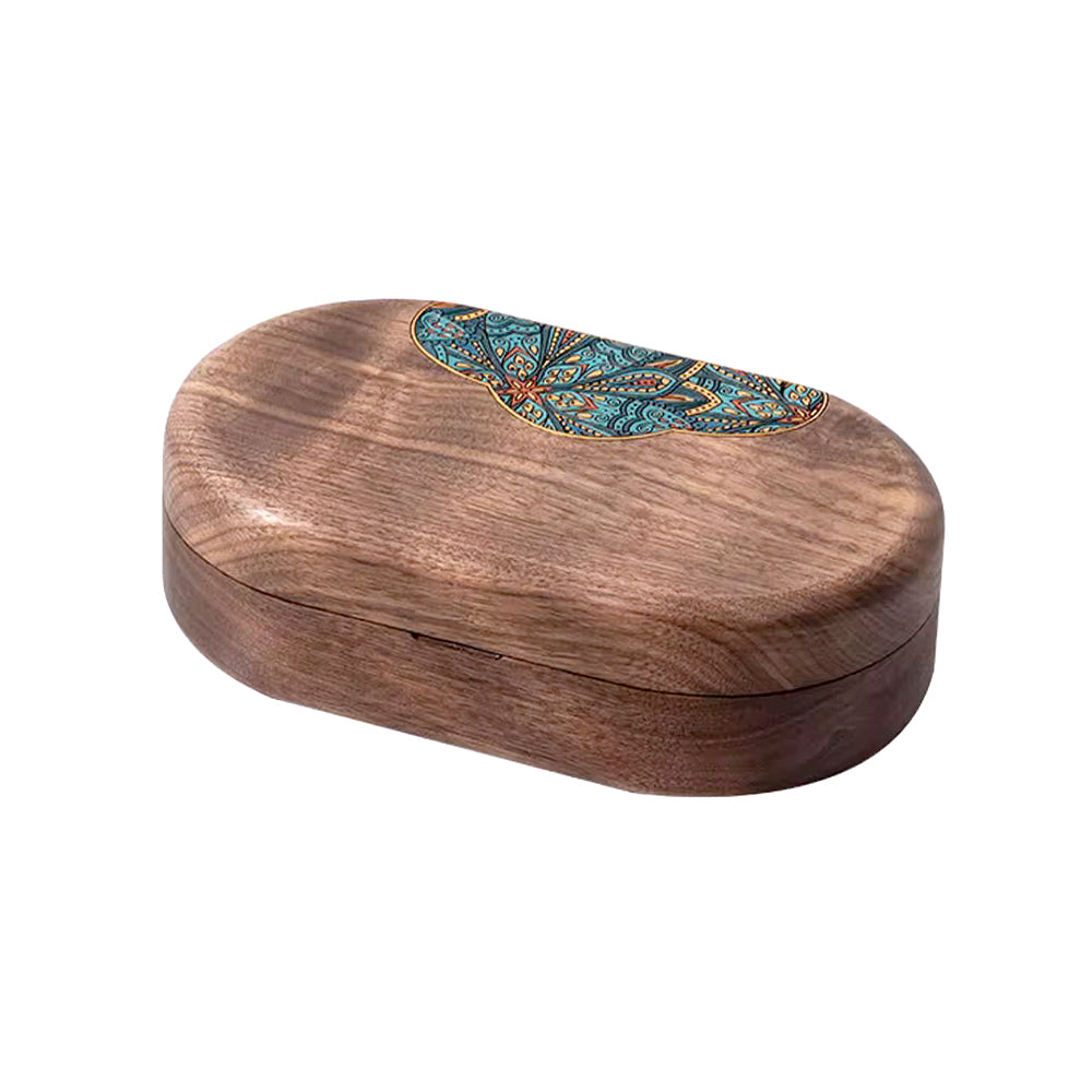 Folk Art Pattern Wooden Jewelry Box Bracelet Ring Handcrafted Box